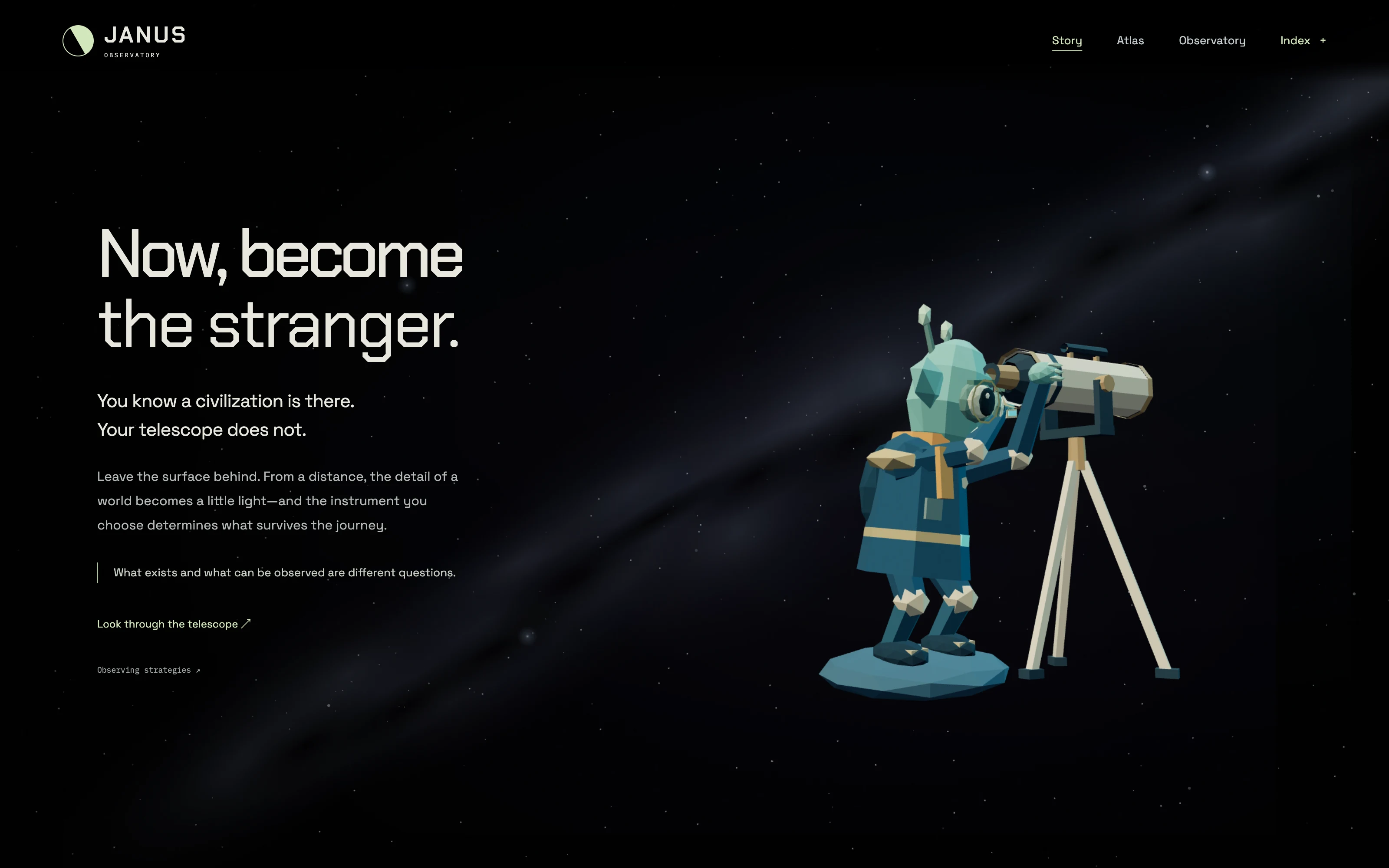 Janus Observatory — 観測者と望遠鏡