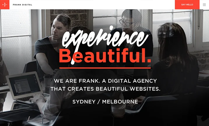 Frank Digital’s 2015 homepage with its office photograph